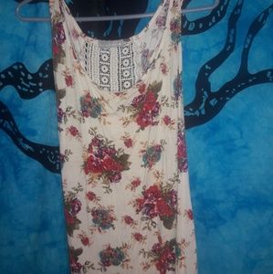 Olivia moon floral tee with lace back